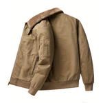 Men’s Zip Front Sherpa Collar Bomber Jacket