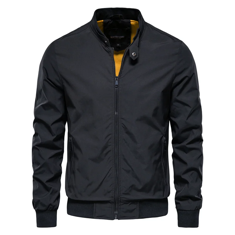 Men’s Zip Front Stand Collar Bomber Jacket