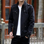 Men’s Zip Front Stand Collar Utility Bomber Jacket