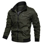 Men’s Zip Front Stand Collar Utility Bomber Jacket
