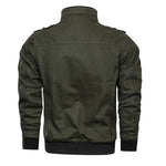 Men’s Zip Front Stand Collar Utility Bomber Jacket