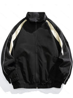 Men’s Zip Front Stand Collar Windbreaker Jacket