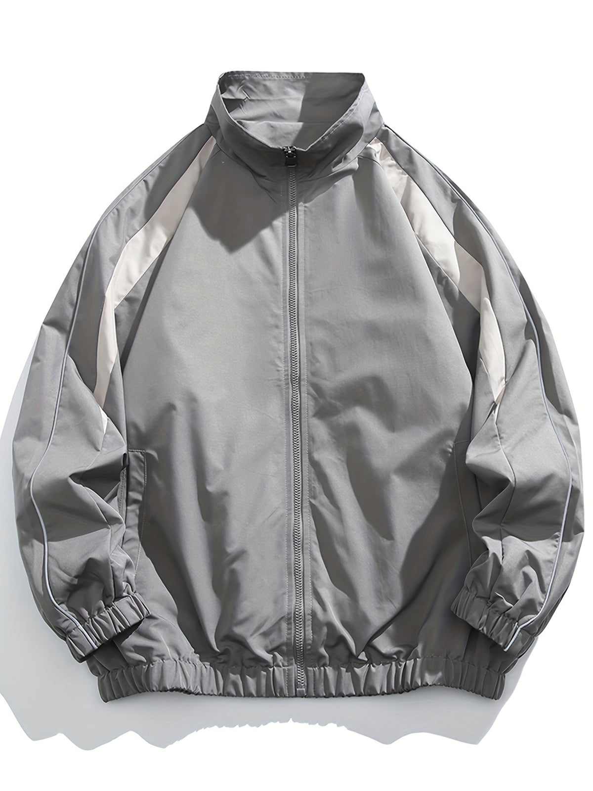 Men’s Zip Front Stand Collar Windbreaker Jacket