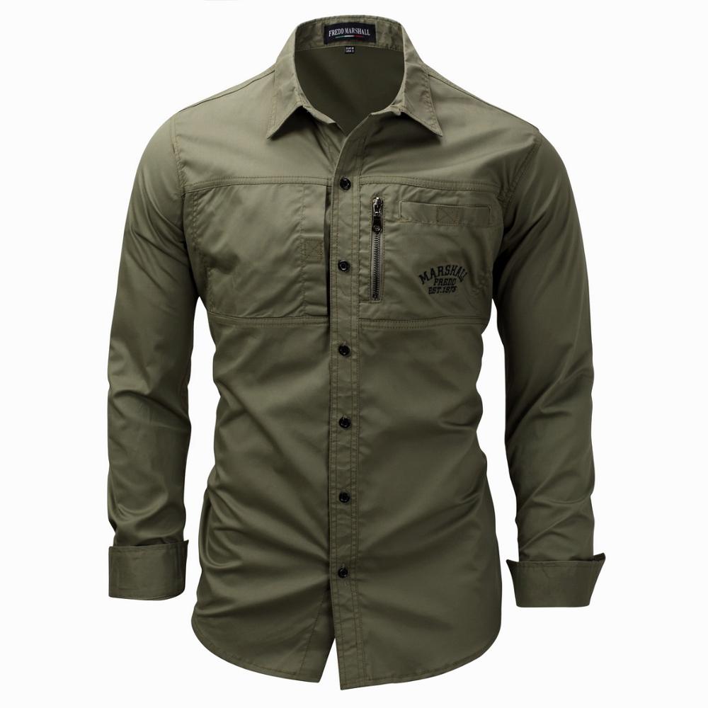 Men’s Zip Pocket Button Down Shirt