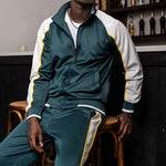 Men’s Zip Up Color Block 2 Piece Tracksuit Set