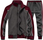 Men’s Zip Up Color Block 2 Piece Tracksuit Set