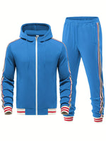 Men’s Zip Up Hoodie and Jogger Pants 2 Piece Tracksuit Set