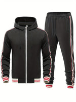 Men’s Zip Up Hoodie and Jogger Pants 2 Piece Tracksuit Set