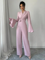 Women’s Blazer Wrap Wide Leg Jumpsuit