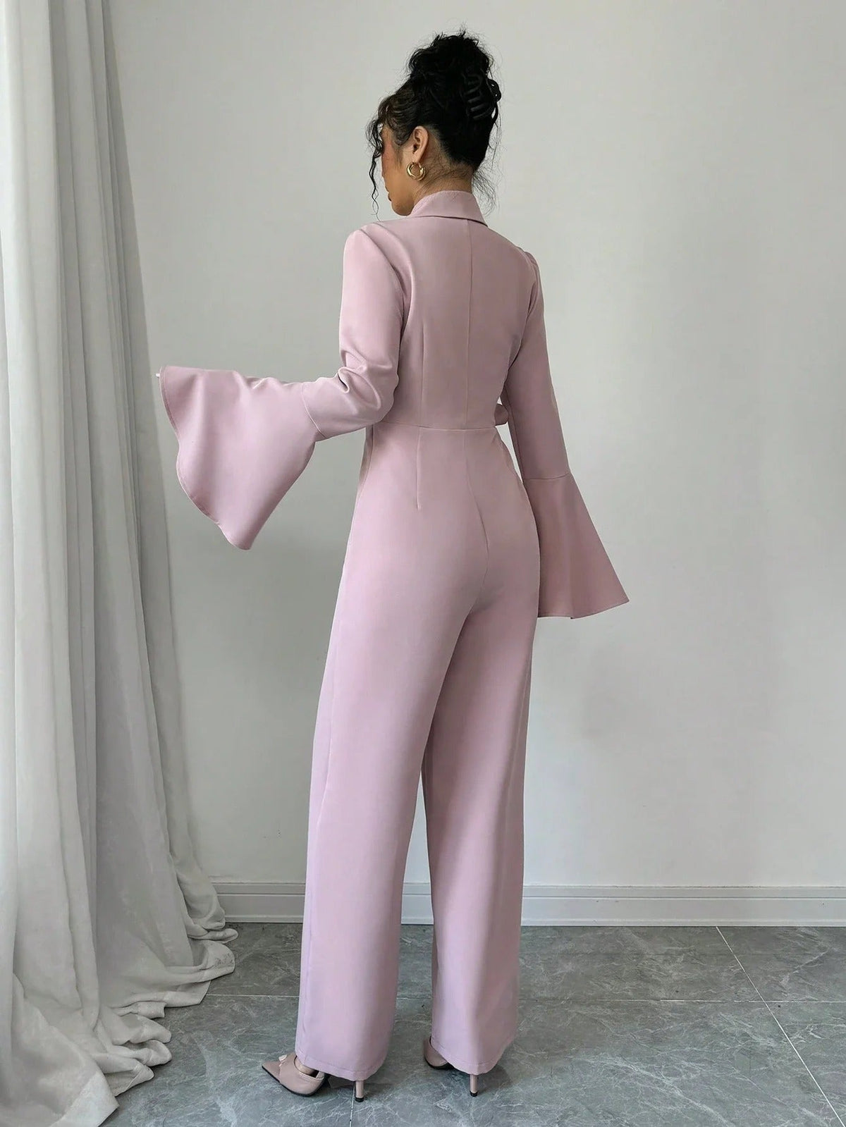 Women’s Blazer Wrap Wide Leg Jumpsuit