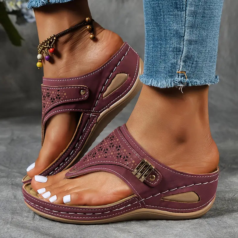 Women’s Buckle Strap Platform Slide Sandals