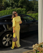 Women’s Cape Sleeve Maxi Wedding Guest Dress