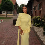 Women’s Cape Sleeve Maxi Wedding Guest Dress