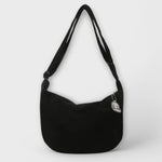 Women’s Casual Shoulder Bag with Ribbed Fabric