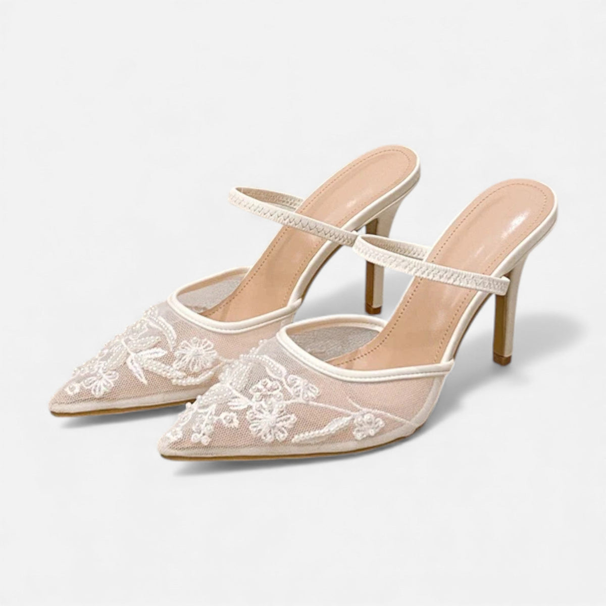Women’s Closed-Toe Pointed Mule High Heel Shoes
