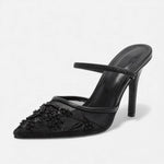 Women’s Closed-Toe Pointed Mule High Heel Shoes