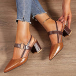 Women’s Closed-Toe Slingback Block Heel Shoes