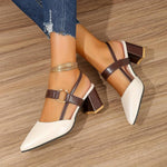 Women’s Closed-Toe Slingback Block Heel Shoes