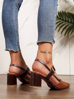 Women’s Closed-Toe Slingback Block Heel Shoes