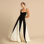 Women’s Contrast Panel Maxi Wedding Guest Dress