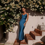 Women’s Cowl Neck Maxi Wedding Guest Dress