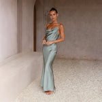 Women’s Cowl Neck Maxi Wedding Guest Dress