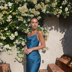 Women’s Cowl Neck Maxi Wedding Guest Dress