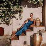 Women’s Cowl Neck Maxi Wedding Guest Dress