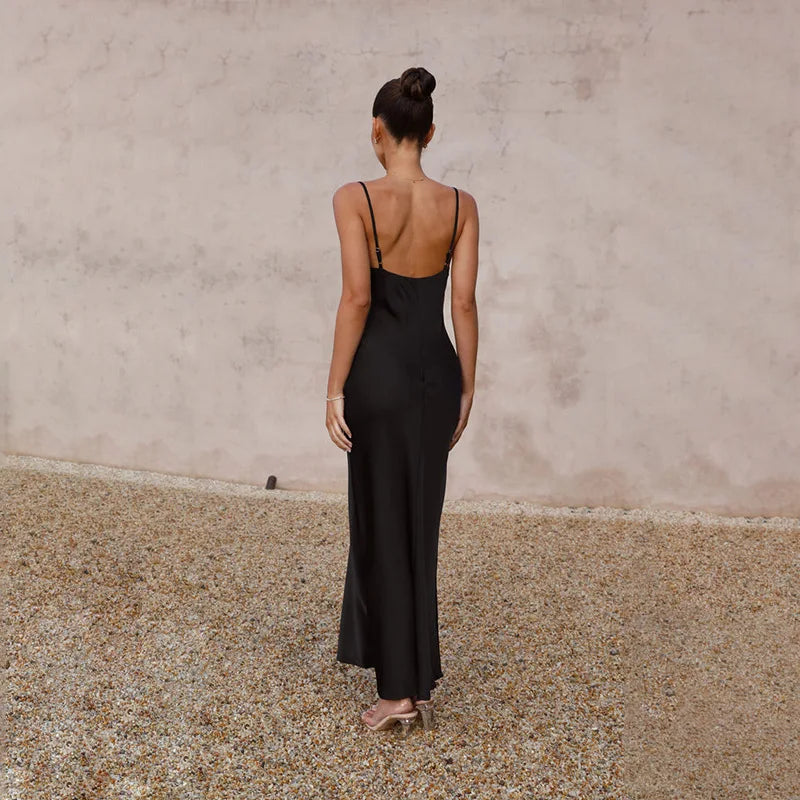 Women’s Cowl Neck Maxi Wedding Guest Dress