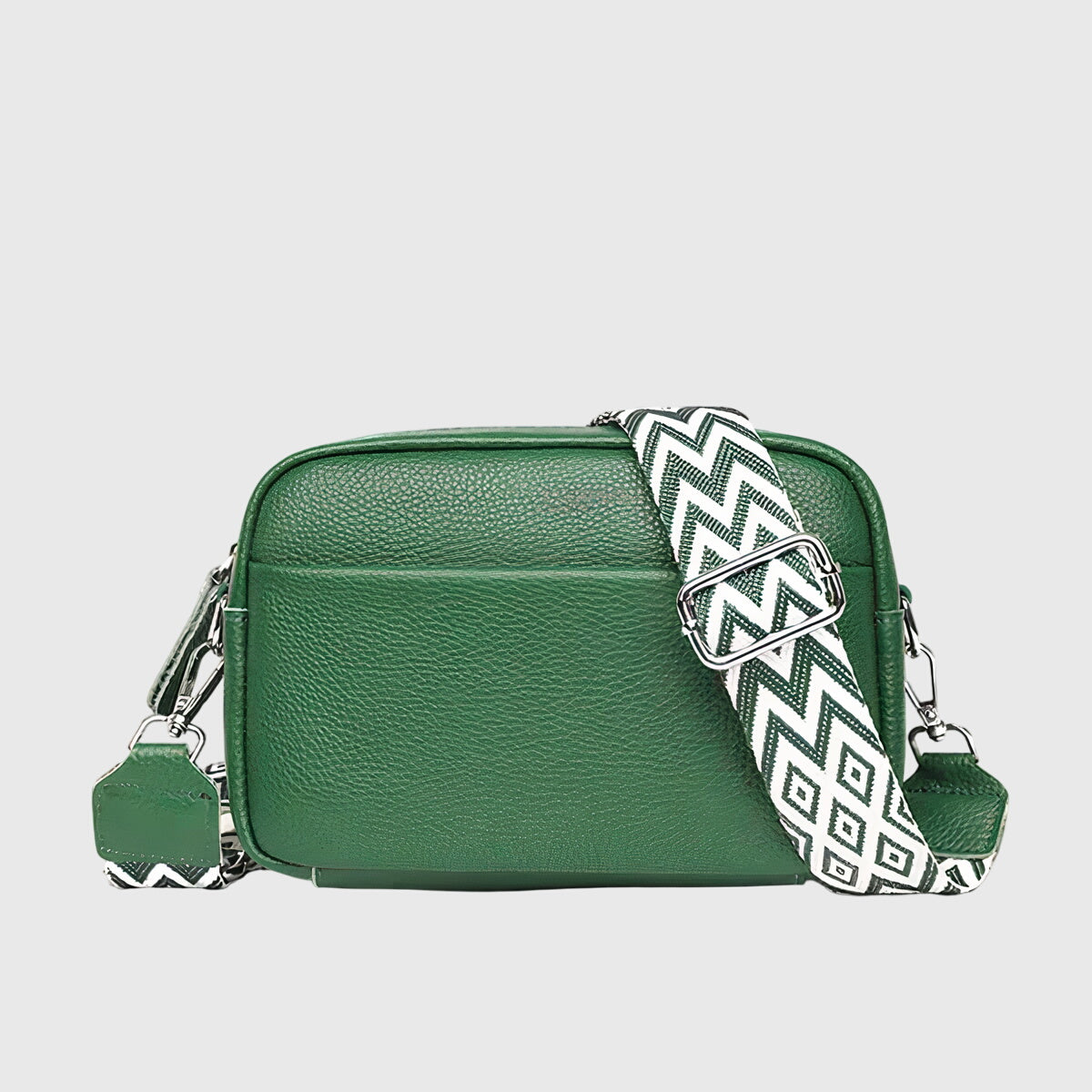 Women’s Crossbody Bag with Patterned Strap
