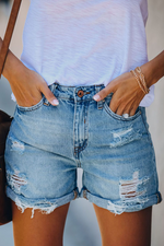 Women’s Distressed Denim Shorts