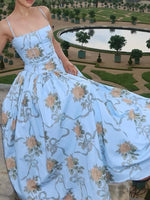 Women’s Floral Corset Midi Prom Dress