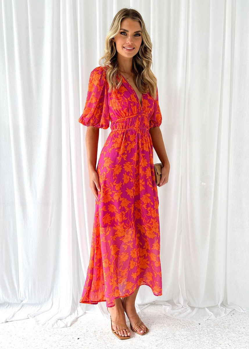 Women’s Floral Midi Wedding Guest Dress