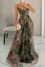 Women’s Floral Wrap Maxi Wedding Guest Dress