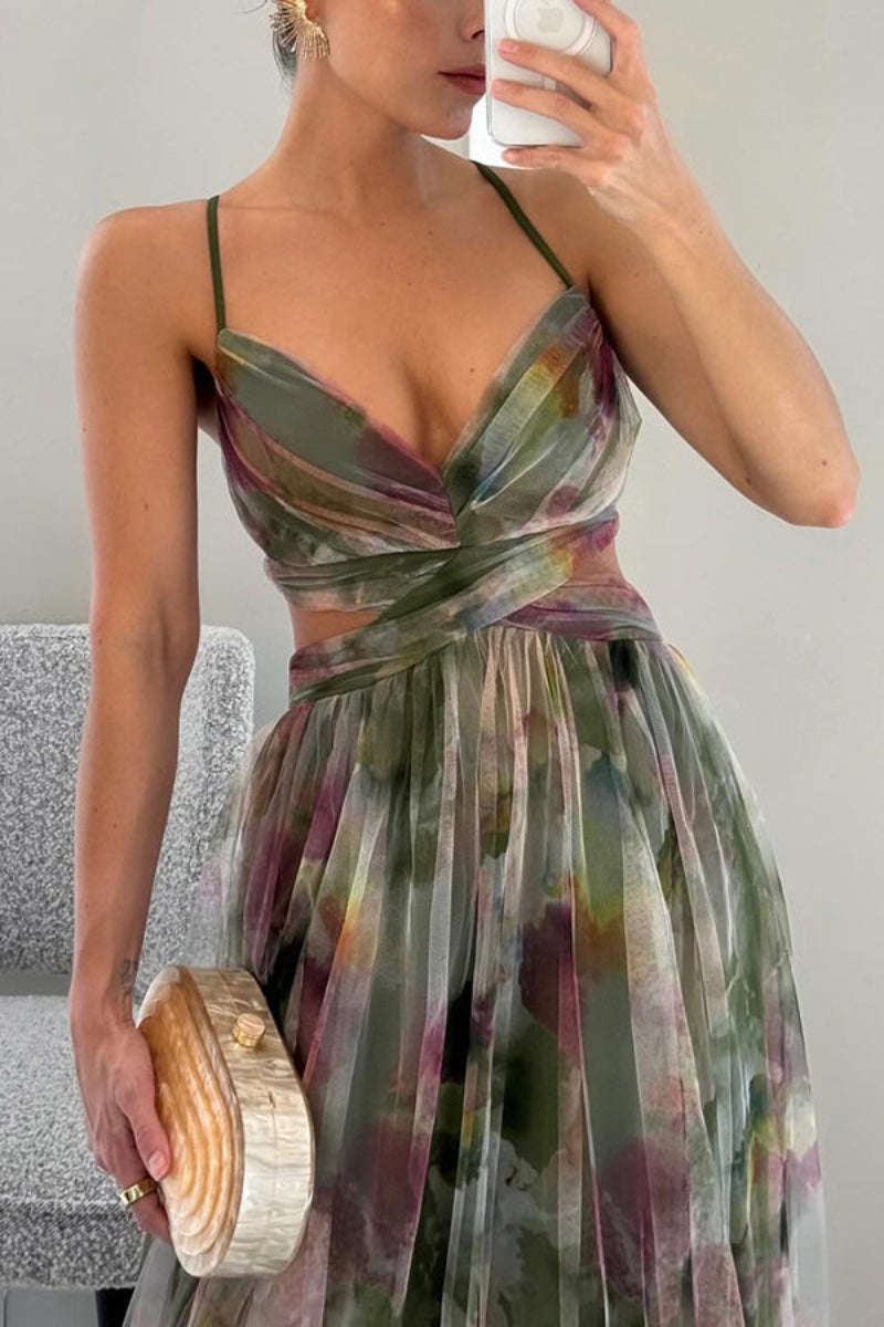 Women’s Floral Wrap Maxi Wedding Guest Dress