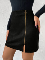 Women’s High Waisted Side Zip Mini Skirt