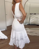 Women’s Lace V-Neck Maxi Wedding Guest Dress
