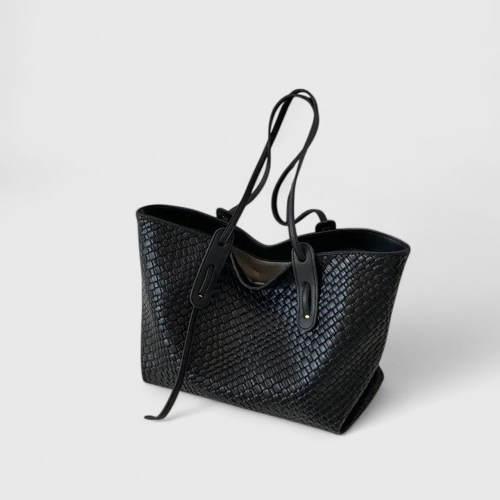 Women’s Large Shoulder Tote Bag with Woven Texture