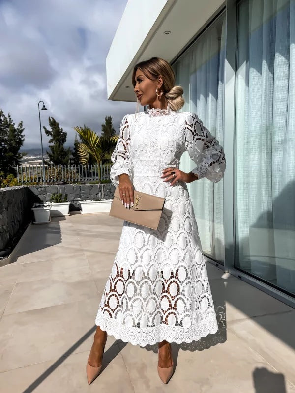 Women’s Long Sleeve Midi Wedding Guest Dress
