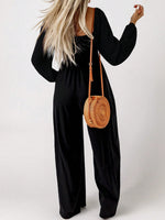 Women’s Long Sleeve Smocked Jumpsuit