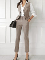 Women’s Notch Lapel Single Breasted Three Piece Suit Set
