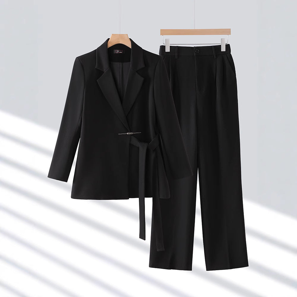 Women’s Notch Lapel Two Piece Blazer and Trouser Suit Set