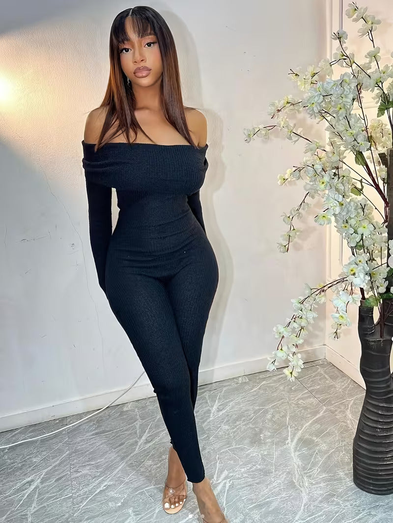 Women’s Off Shoulder Bodycon Jumpsuit