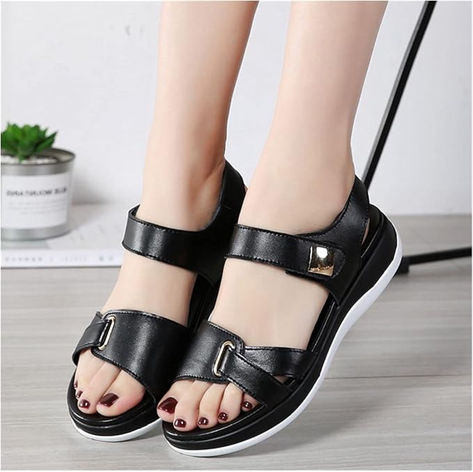 Women’s Open-Toe Adjustable Strap Flat Sandals