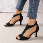 Women’s Open-Toe Cut-Out Block Heel Shoes