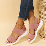 Women’s Open-Toe Elastic Strap Flat Sandals