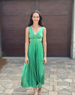 Women’s Pleated Cut-Out Midi Wedding Guest Dress