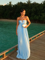 Women’s Pleated Maxi Wedding Guest Dress
