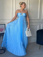Women’s Pleated Maxi Wedding Guest Dress