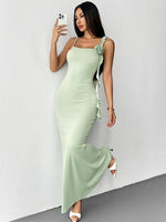 Women’s Ruffle Strap Maxi Wedding Guest Dress